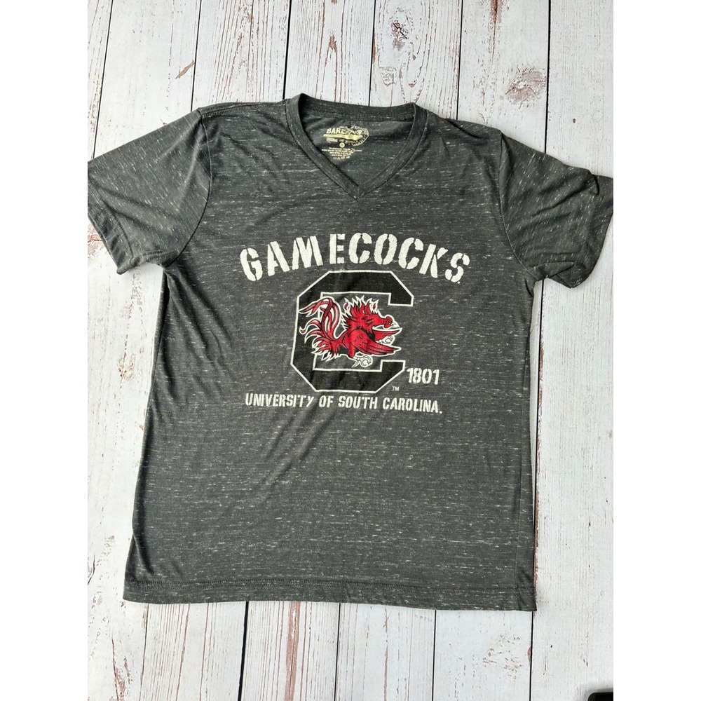 Barefoot Campus Outfitter South Carolina Gamecocks V-Neck Tee Grey Medium